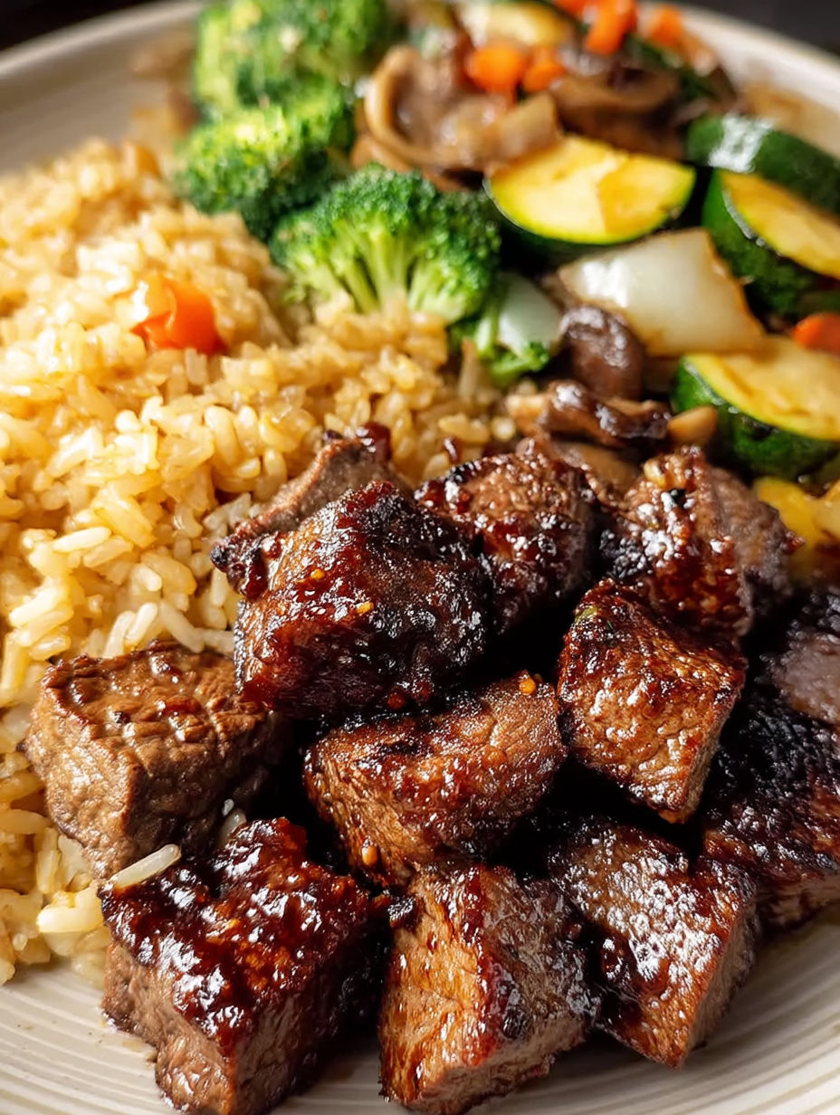 A plate of food with rice, broccoli, and meat.