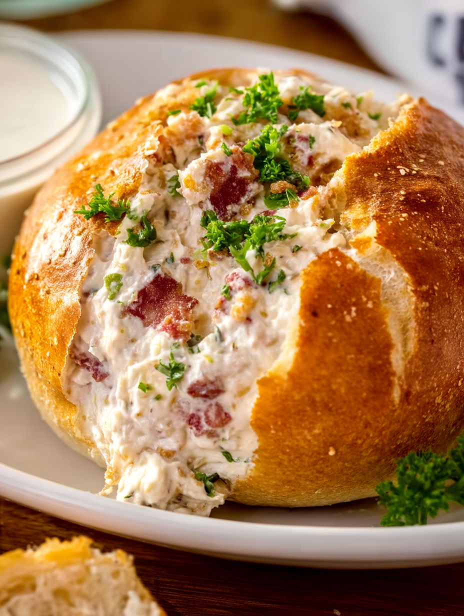 Crack chicken ball with bacon and cheese.