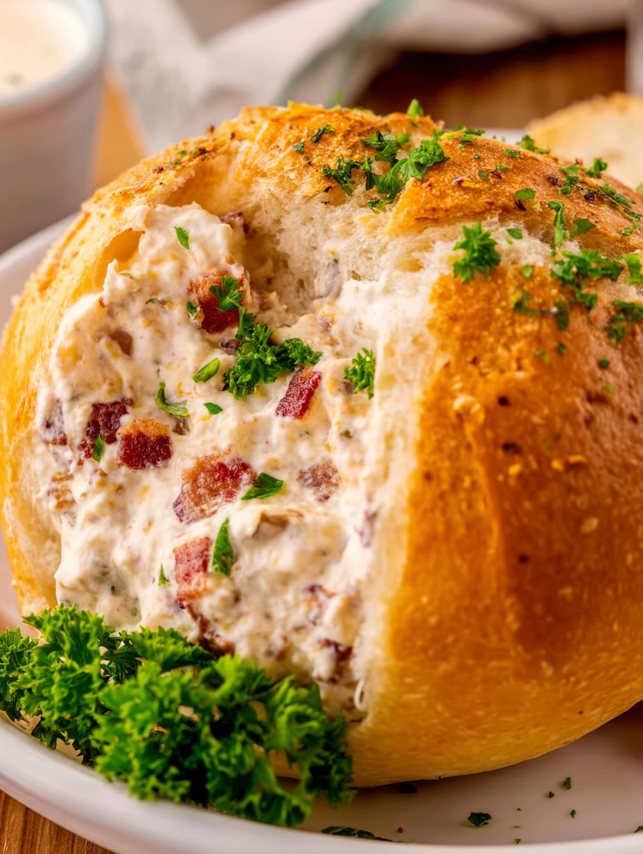 A Crack Chicken Ball is on a plate.