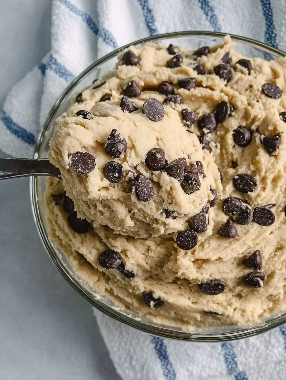 A bowl of cottage cheese cookie dough.