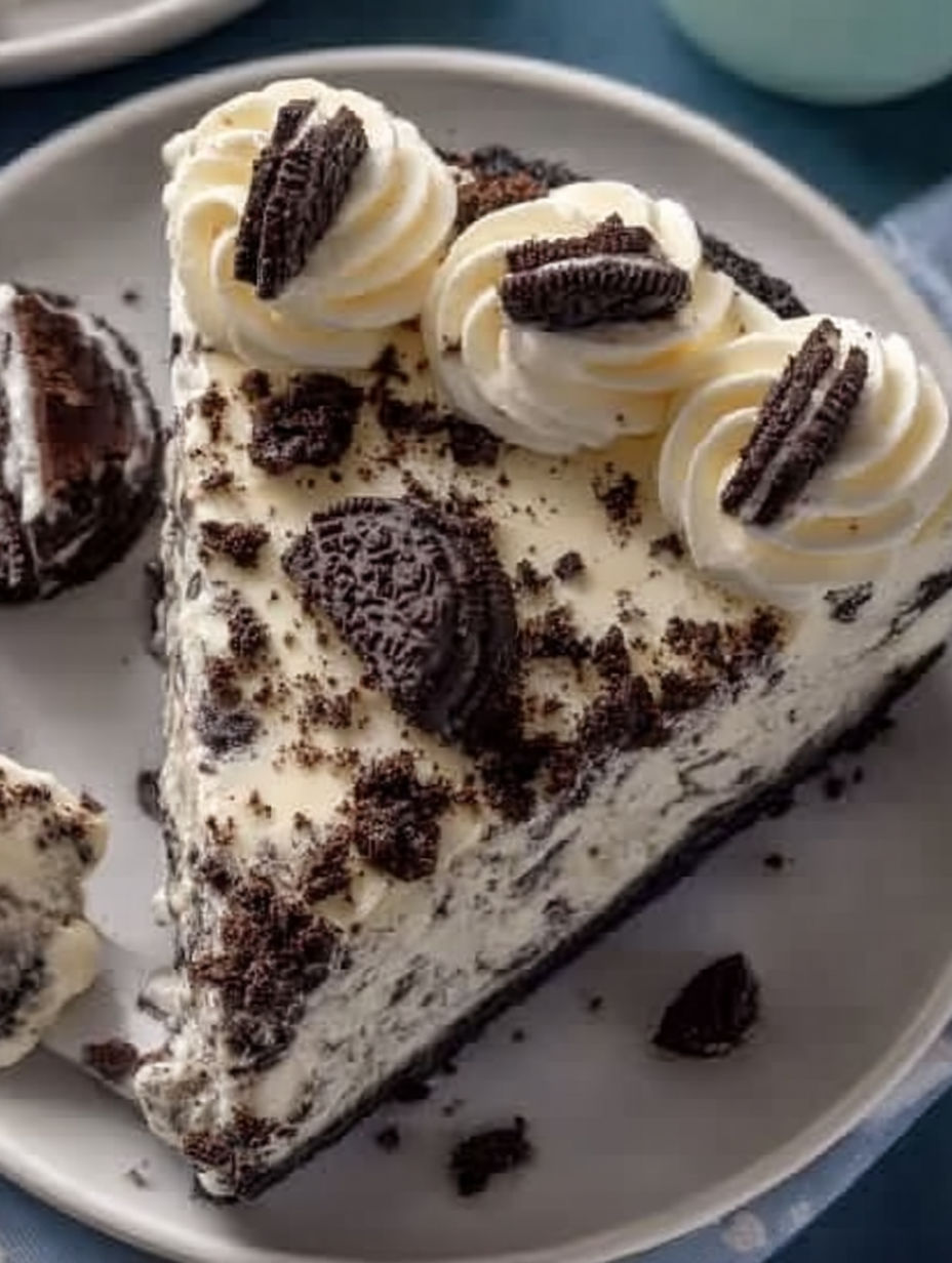 A slice of cake with chocolate and white frosting.