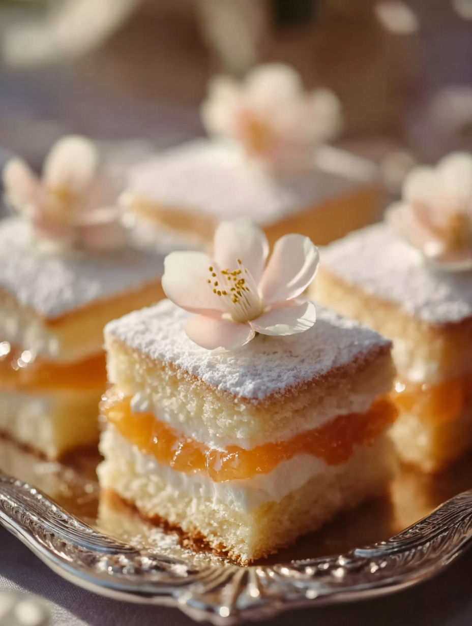 A plate of white and pink cake with flowers on top.