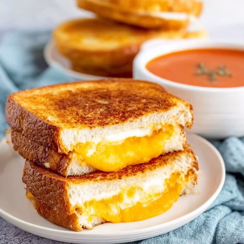 A plate of grilled cheese sandwiches.