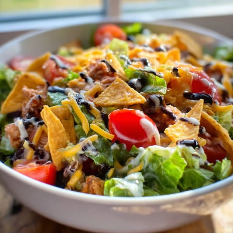 A bowl of Frito Taco Salad.