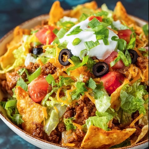 A bowl of Doritos Taco Salad.