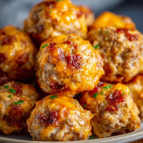 A plate of cream cheese sausage balls.