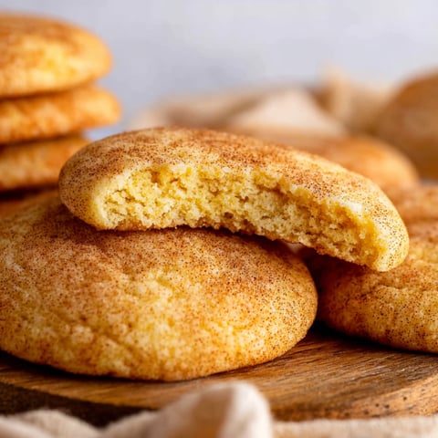 A stack of cookies with a cinnamon flavor.