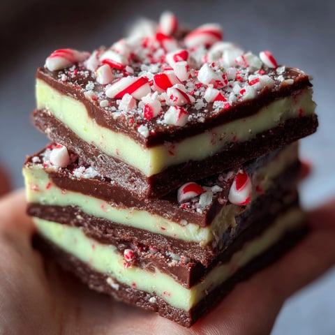 A hand holding a piece of chocolate cake with candy canes on top.