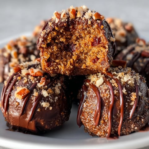A plate of pecan pie brownie bombs.