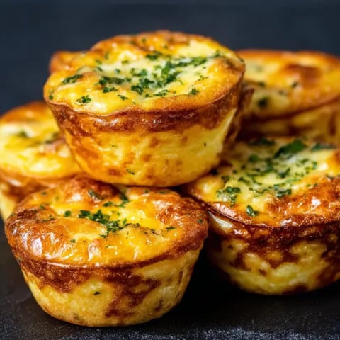 Four easy egg muffins on a table.