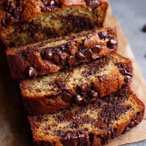 A slice of chocolate chip banana bread.