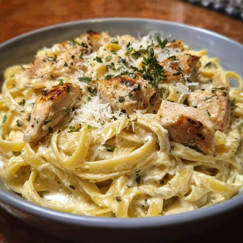 A bowl of chicken Alfredo in the Instant Pot in 25 minutes.