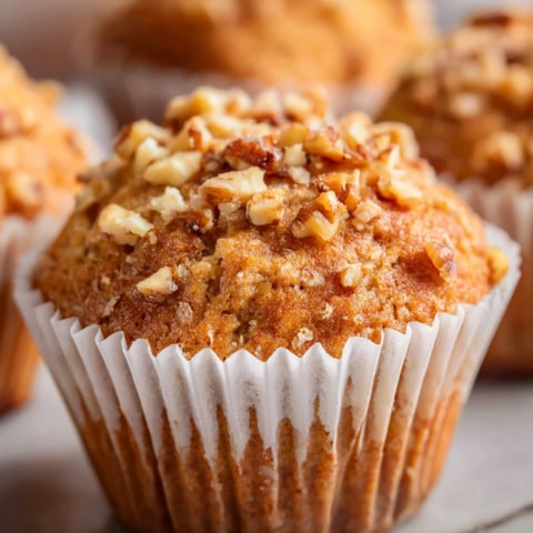A muffin with nuts on top.