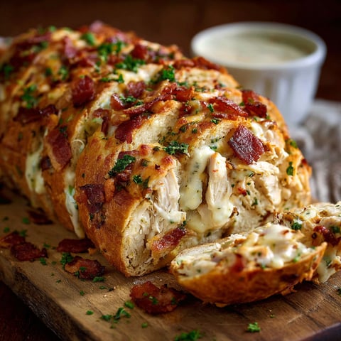 A savory chicken bacon ranch bread.