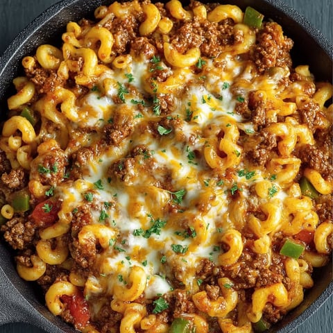 A bowl of chili mac and cheese.