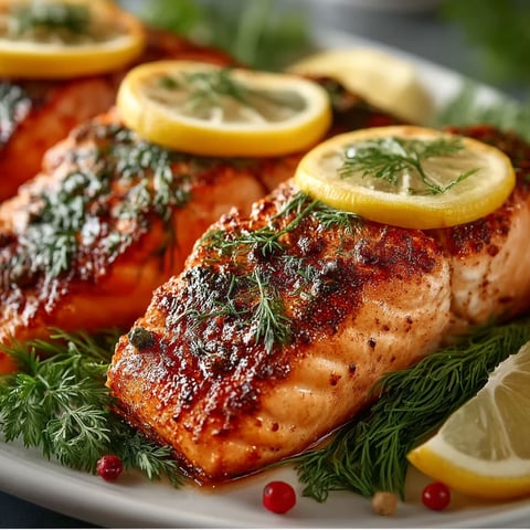 Sous Vide Salmon with Lemon and Herbs.