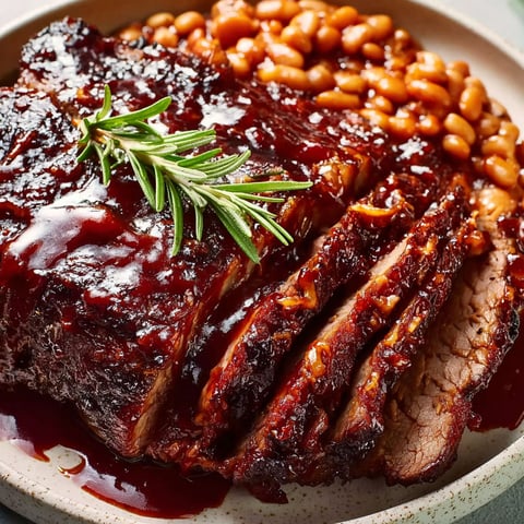 A close up of a BBQ beef brisket.