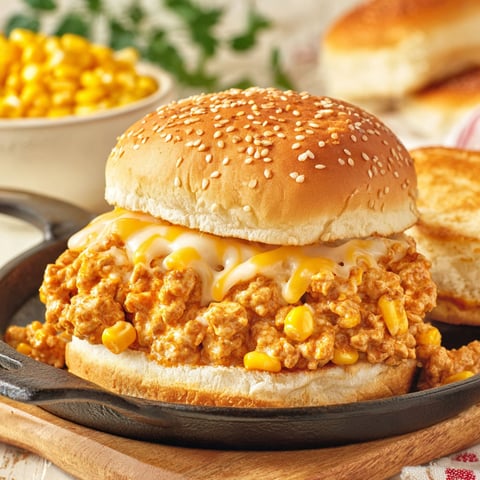 A Cajun Chicken Sloppy Joes sandwich.
