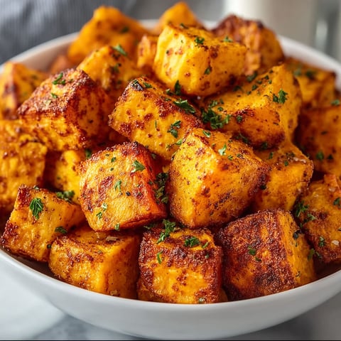 A bowl of sweet potato cubes.