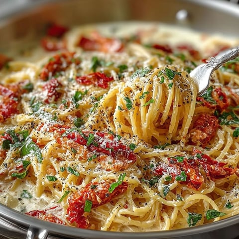 A bowl of pasta with tomatoes and basil.