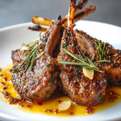 Lamb chops on a white plate.