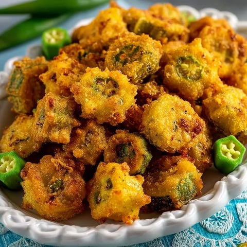A plate of fried okra.