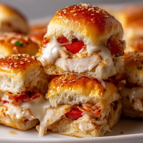 A plate of Kentucky Hot Brown Sliders.