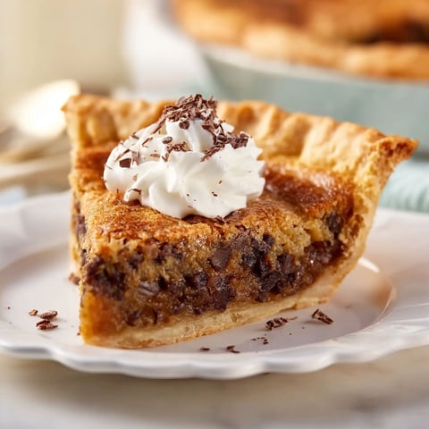 A slice of Kentucky Derby pie with whipped cream on top.