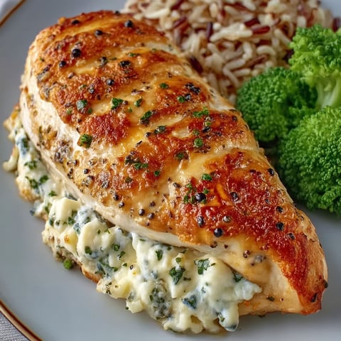 A piece of chicken with herbs and cream cheese on it.