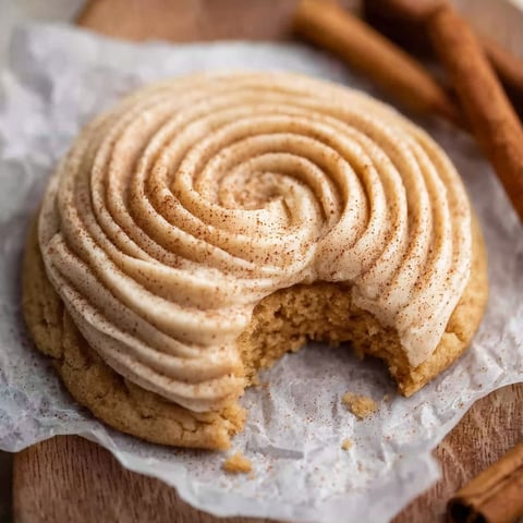 A slice of a cinnamon cookie with a bite taken out of it.