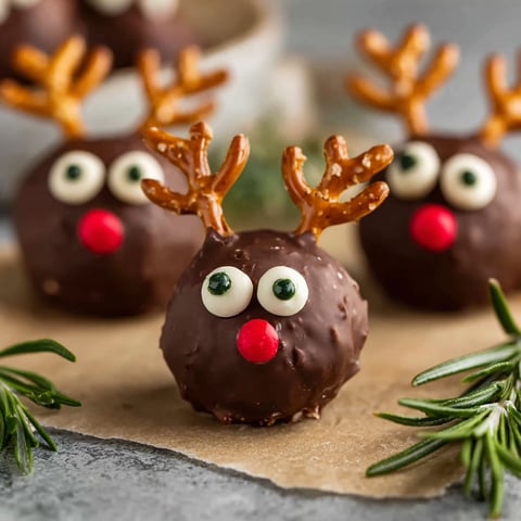 A plate of chocolate covered peanut butter balls with rice krispies.