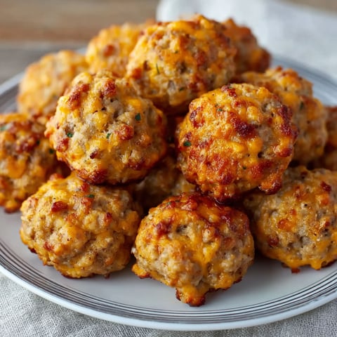 A plate of bisquick chicken sausage balls.