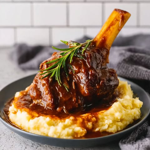 Lamb shanks braised in red wine.