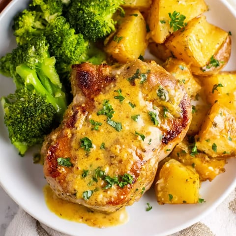 A plate of food with chicken, broccoli, and potatoes.