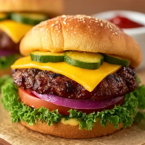 Two air fryer hamburgers with lettuce and tomato.